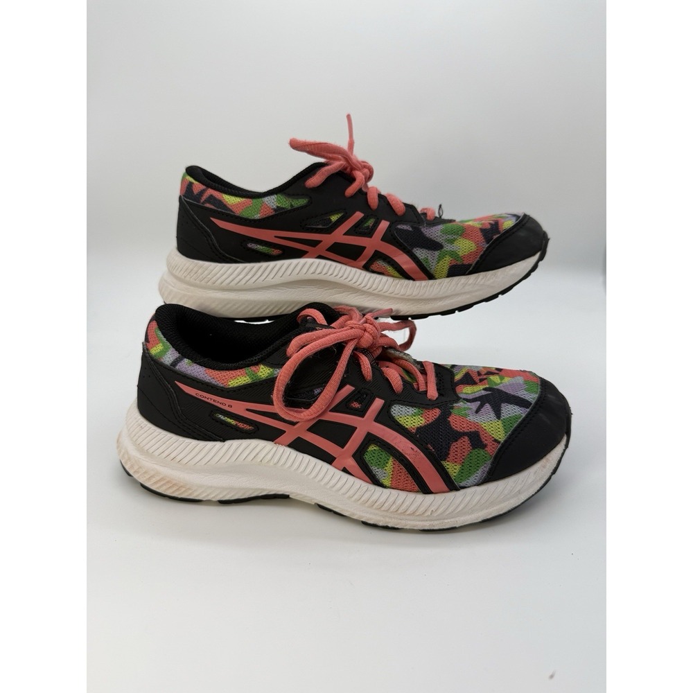 ASICS Girls Contend 8 Grade School Black/Hot Pink Colorway Running Shoes Sz 3.5